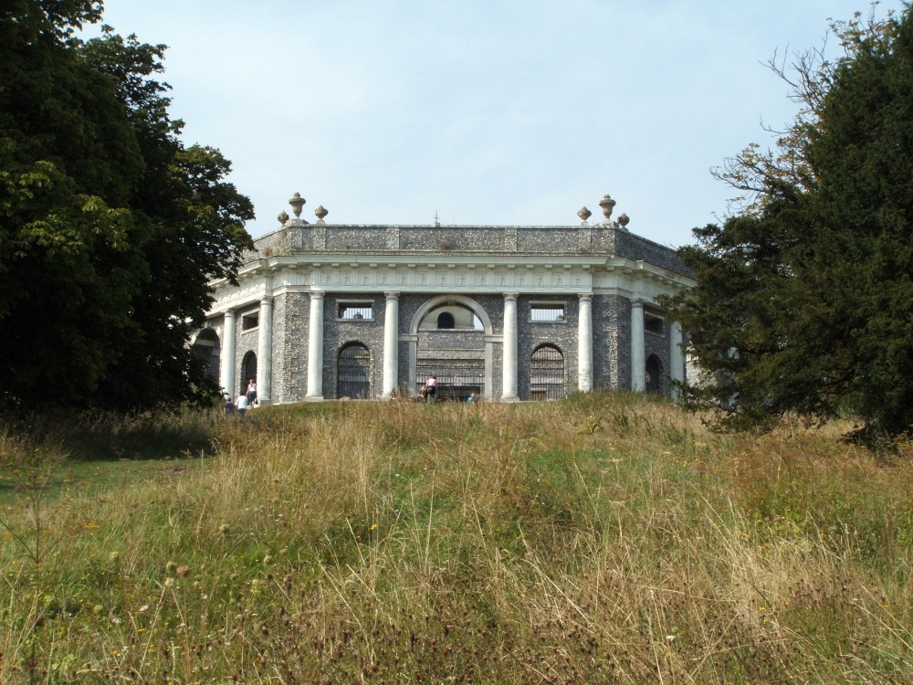 Dashwood Mausoleum and the Church of St Lawrence and Golden Ball