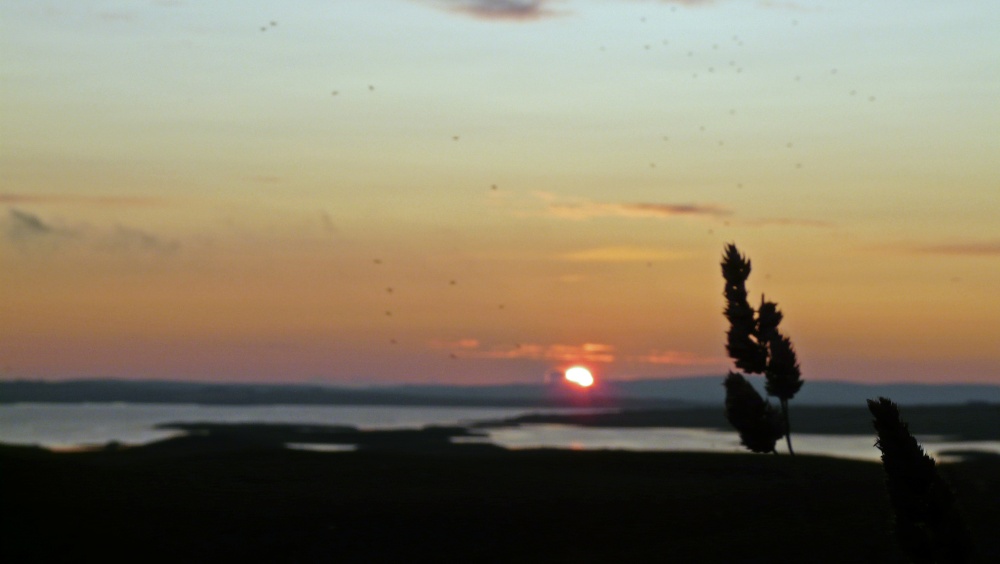 Photograph of Sunset over Loch Harry, Stenness