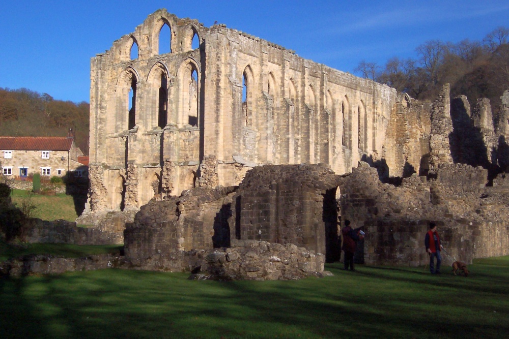 View of Rievaulx Abbey from the south east