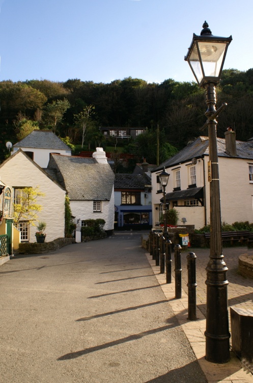 The widest road in Polperro.