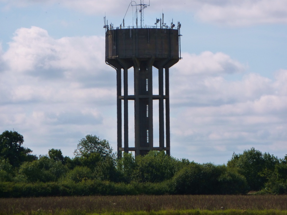 Fressingfield Old Water Tower out in the fields, by the looks of the top it still has it's uses today