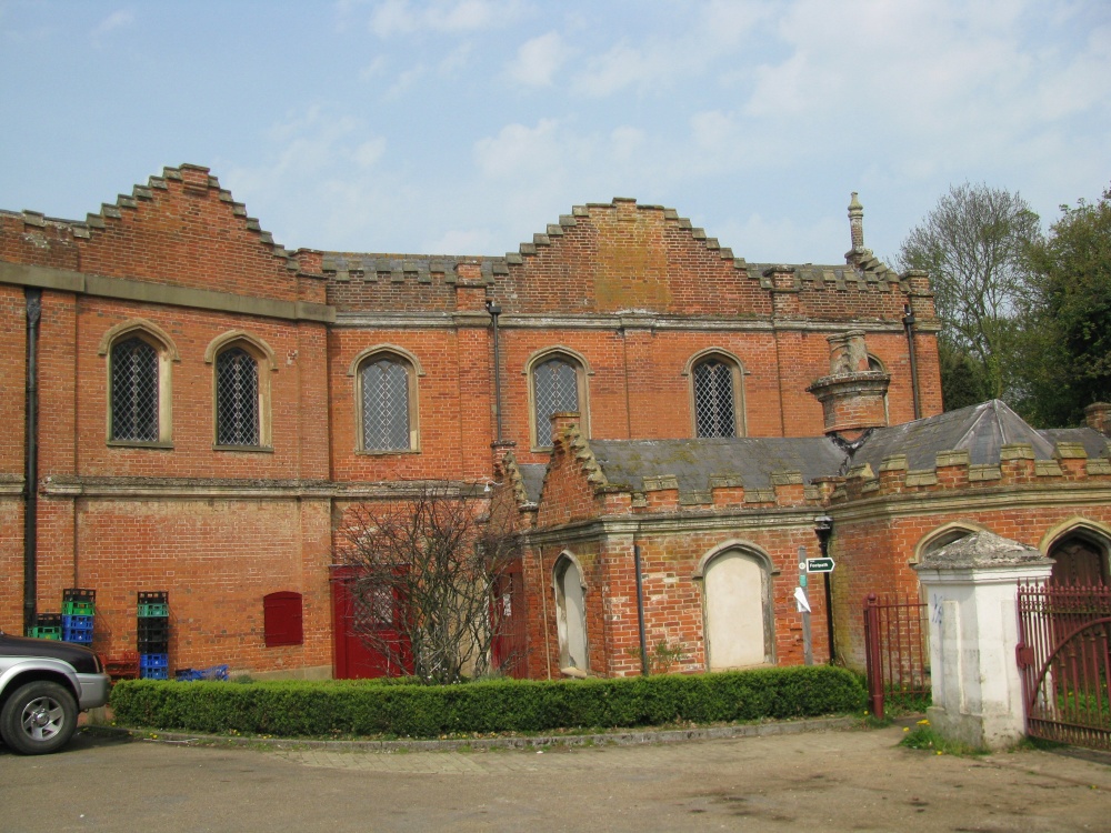 Buildings by the entrance to the hall