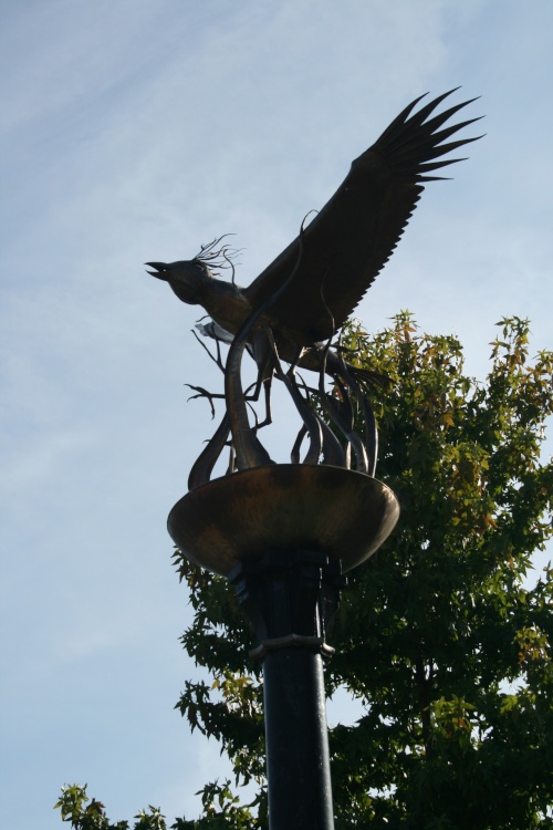 The pheonix statue in The Square