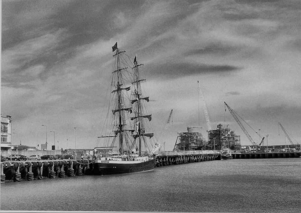 Tall Ship in Lowestoft Harbour