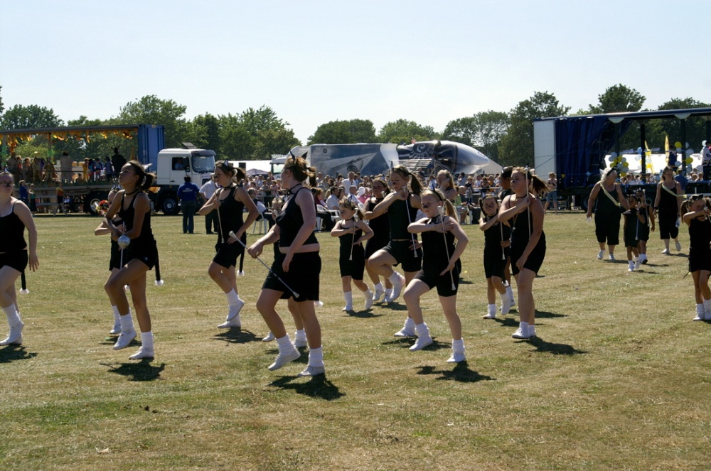 Here come the marching girls.