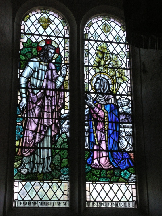 Extremely well detailed stained glass window in Llansteffan Church