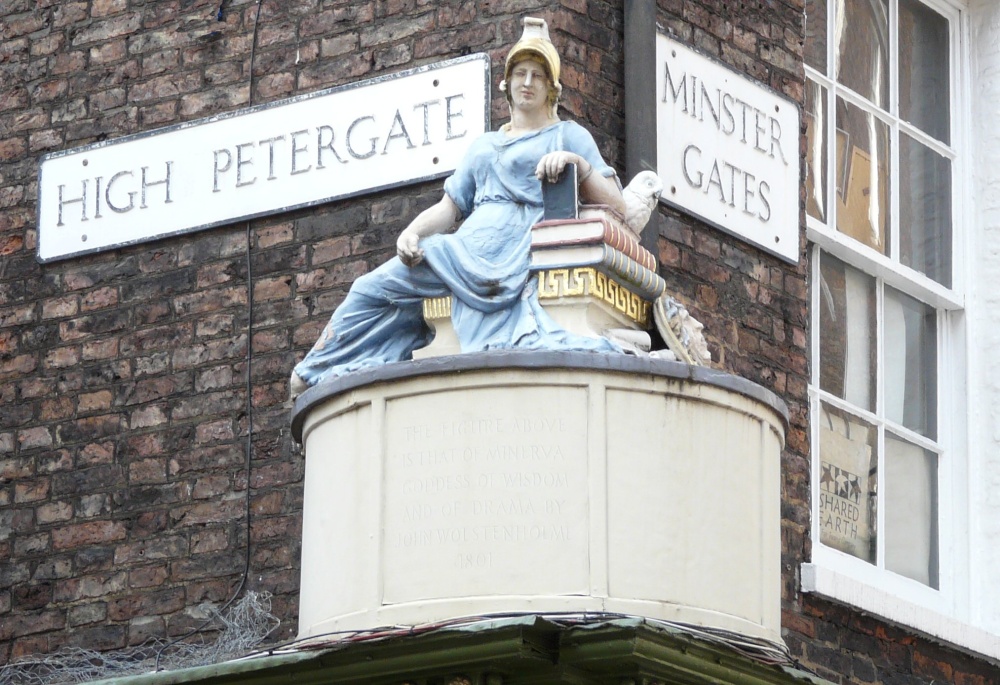 Minerva, the Roman goddess of wisdom.