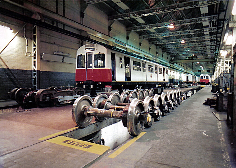 Photograph of Ealing Common work sheds.