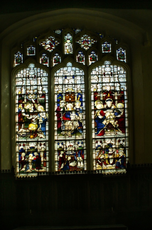 Stained glass window.