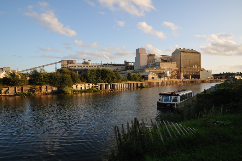 Photograph of Industrial Chemical Factory from River Weaver near Anderton Boat Lift Aug 09
