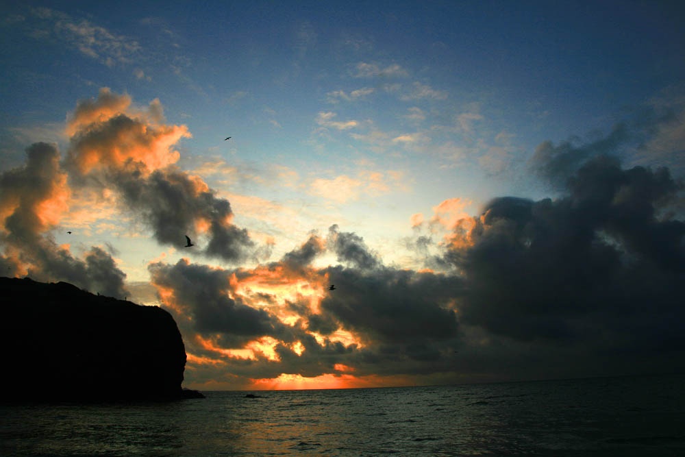 Photograph of Llangrannog beach sunset