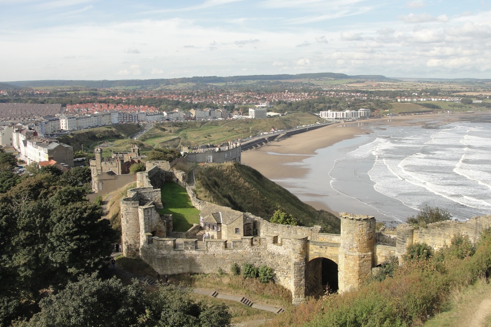 Barbican gatehouse and bridge and part of North Bay