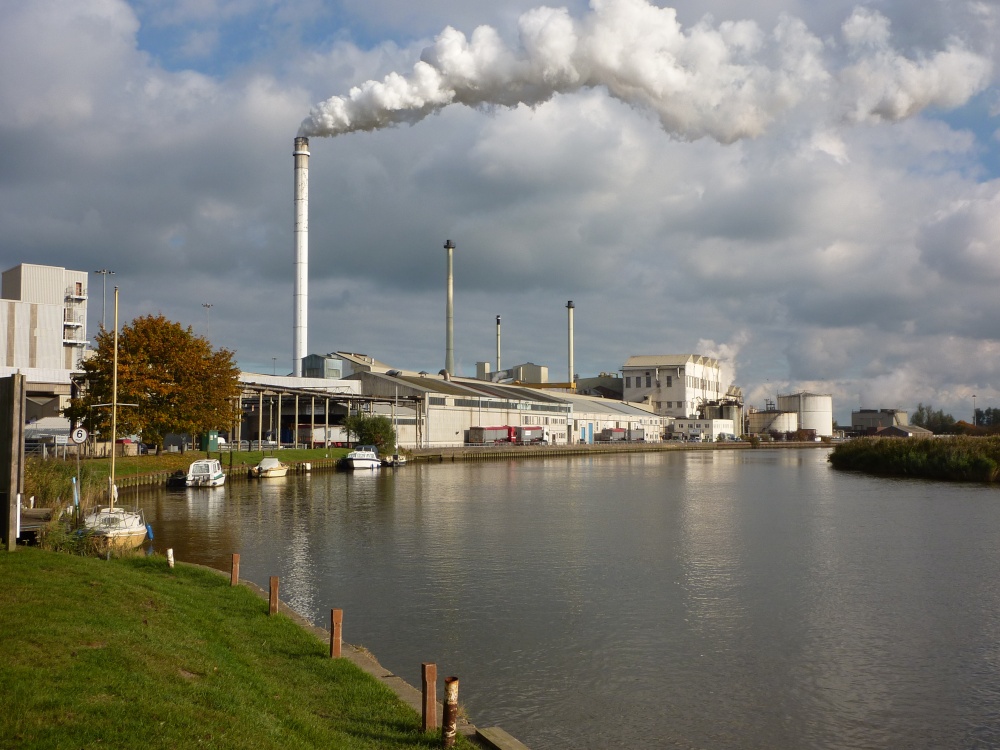 Photograph of Cantley Sugar Beet Factory by the River Yare.