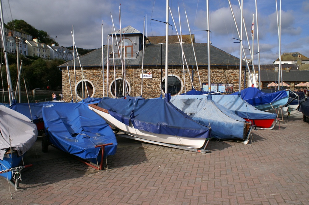 Looe sailing club boats.