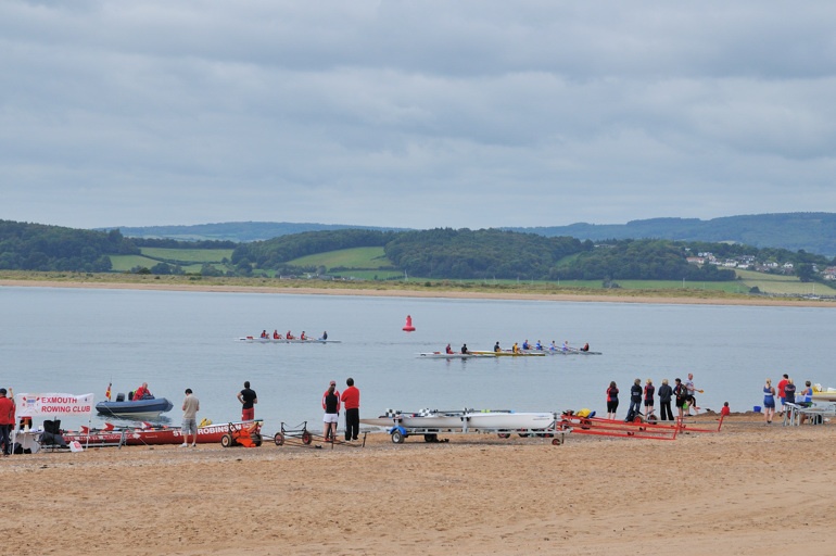 Rowers on Exmouth Beach