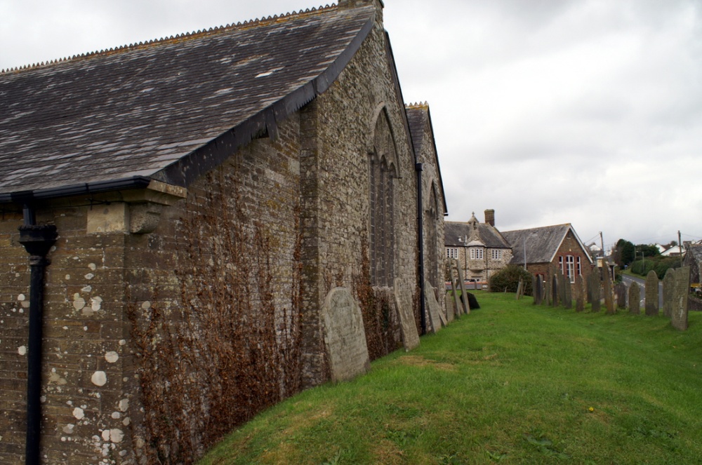 At the back of the Church.