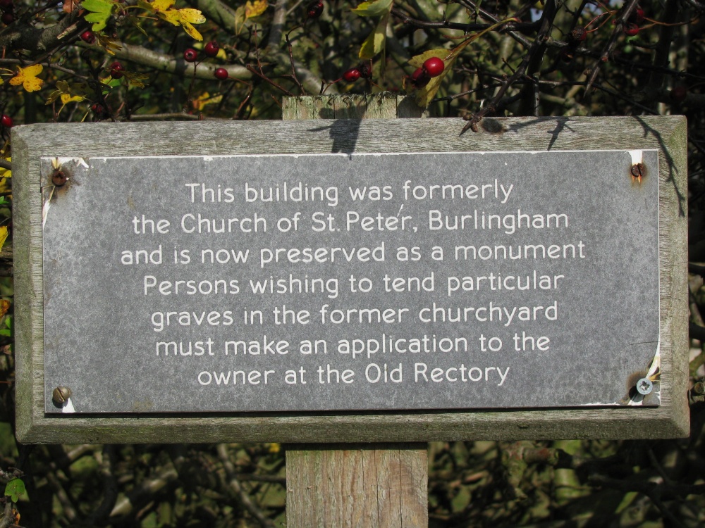 Notice outside the former St. Peters Church
