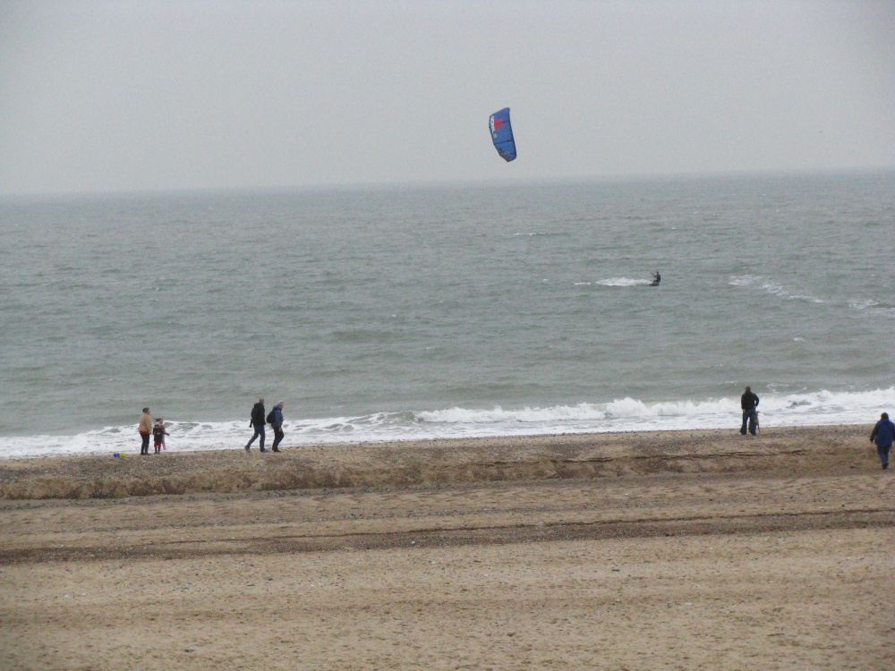Misty day on the beach.