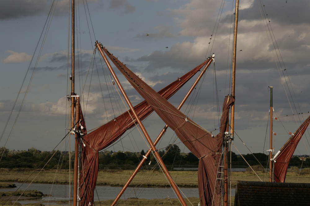 Barges on river Blackwater, Maldon, Essex