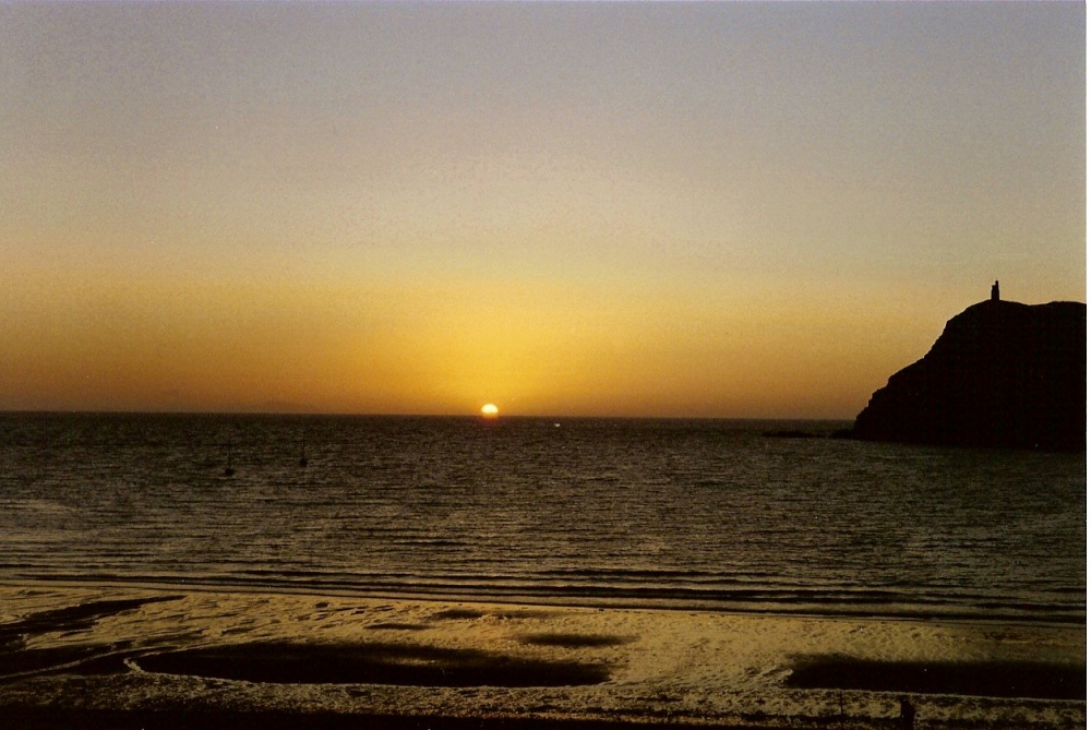 Sunset over Port Erin Isle of Man