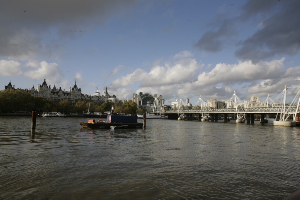 River Thames and Hungerford bridge..