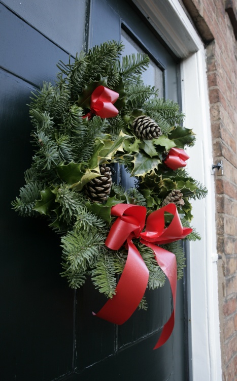 Christmas wreath on a door