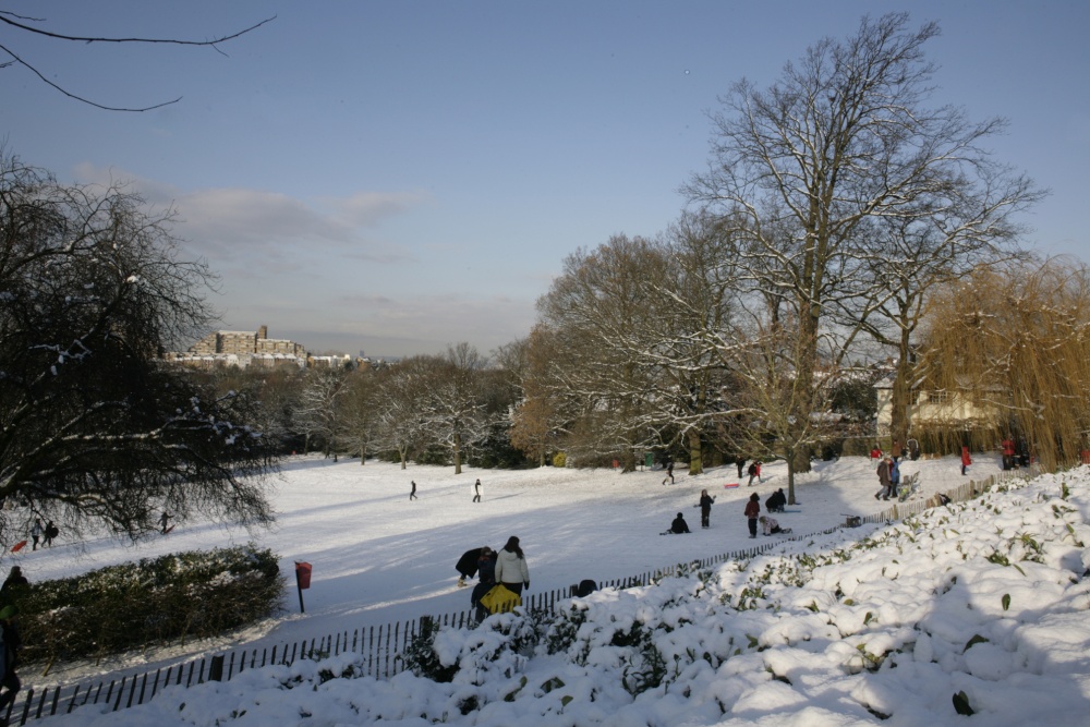 Photograph of Sledging in the snow