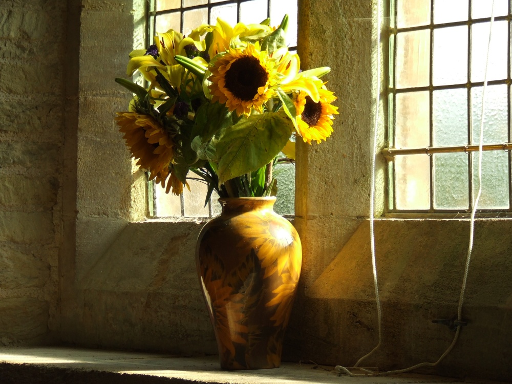 Photograph of Sunflowers in Parracombe Church