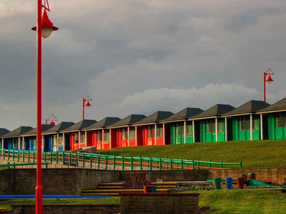 Beach huts in Queens Park, Mablethorpe