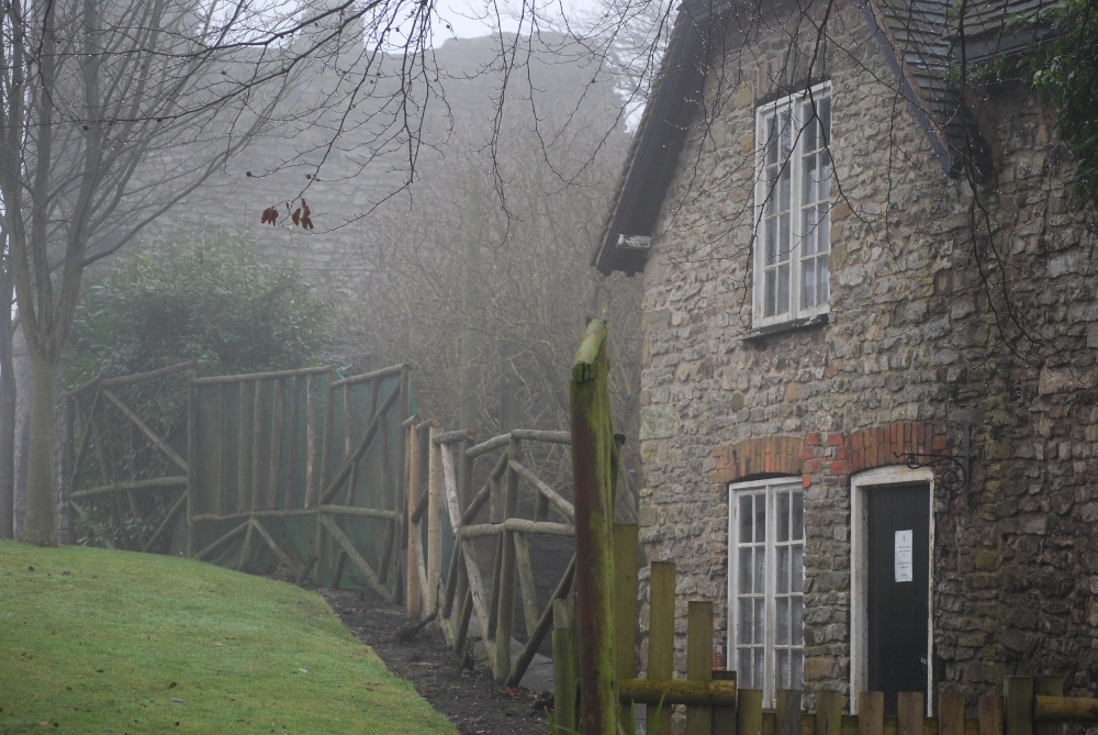 Cottage at the Castle on a foggy day photo by Stephanie Jackson