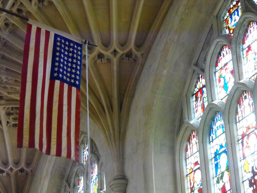 American flag in Bath Abbey