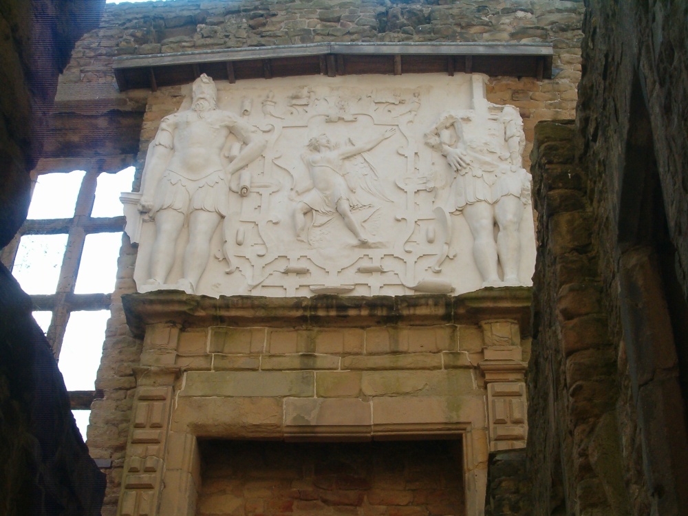 Part of a plastered first floor wall