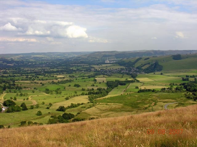 View of Hope Valley from Mam Tor.