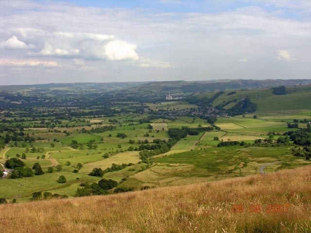 View of Hope Valley from Mam Tor. photo by George Firth