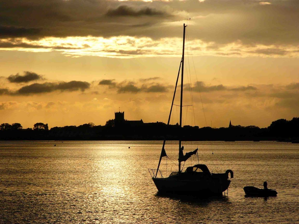 Photograph of Sunset over Christchurch Harbour
