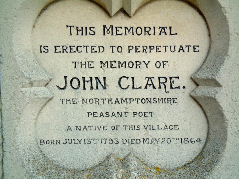 John Clare Memorial plaque