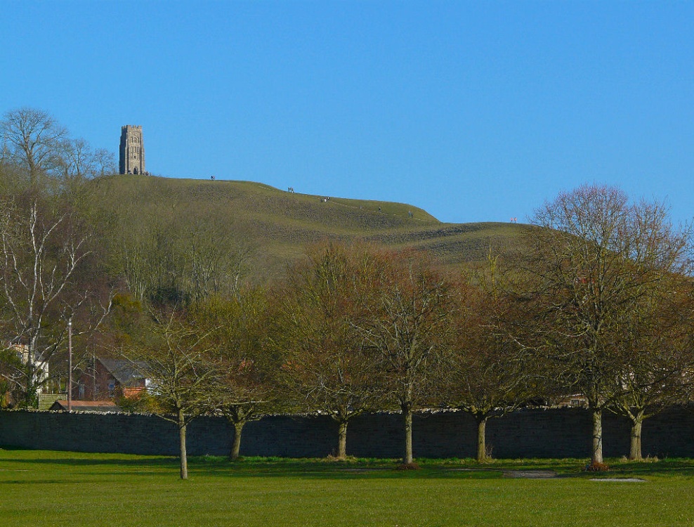 Glastonbury Tor from within the Abbey Grounds photo by Kevin Tebbutt