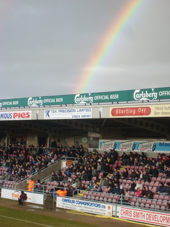 Sixfields Stadium. Rainbow