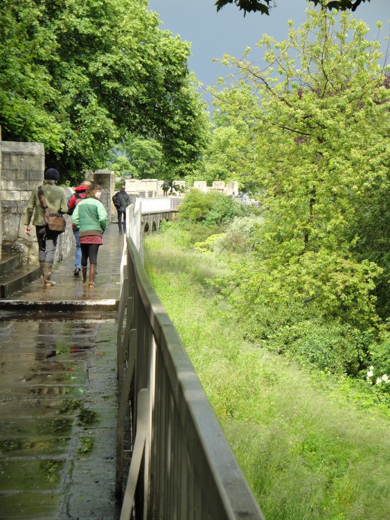 Walking the wet city walls