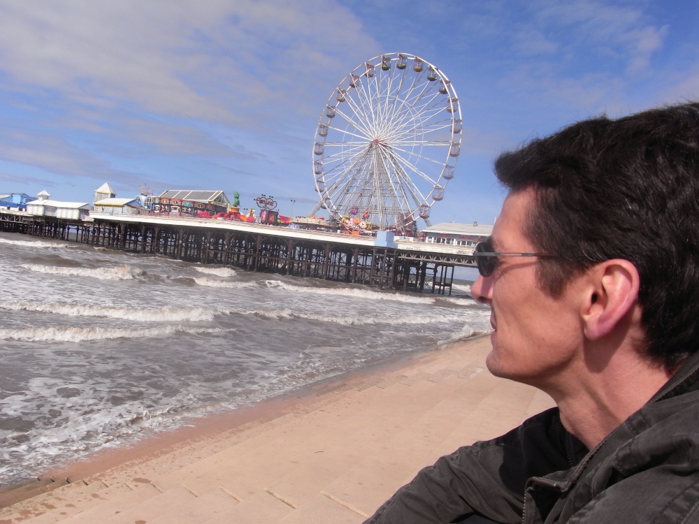 A view of Blackpool pier from the spanish steps