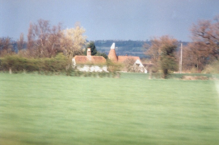 Oast Houses in Kent from Eurostar