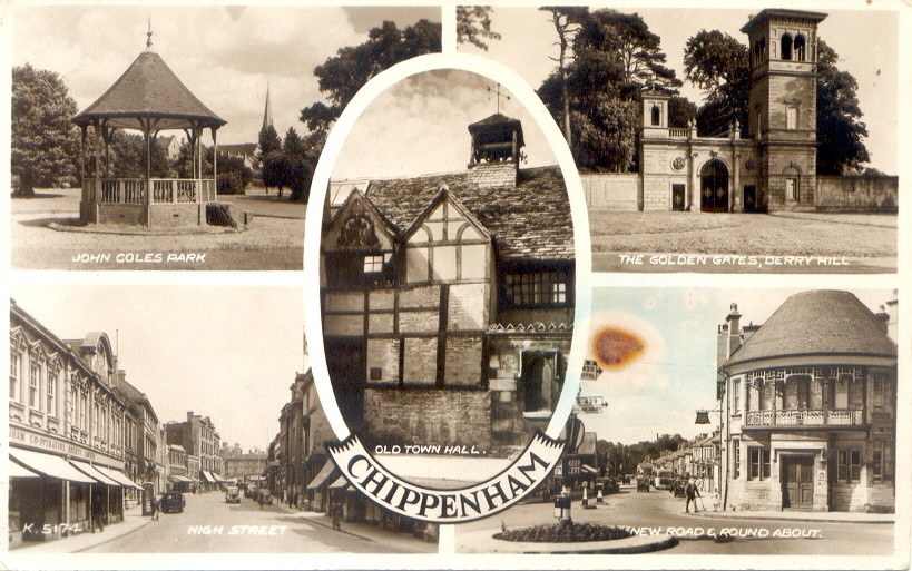 Photograph of Chippenham Wiltshire Postcard 1955