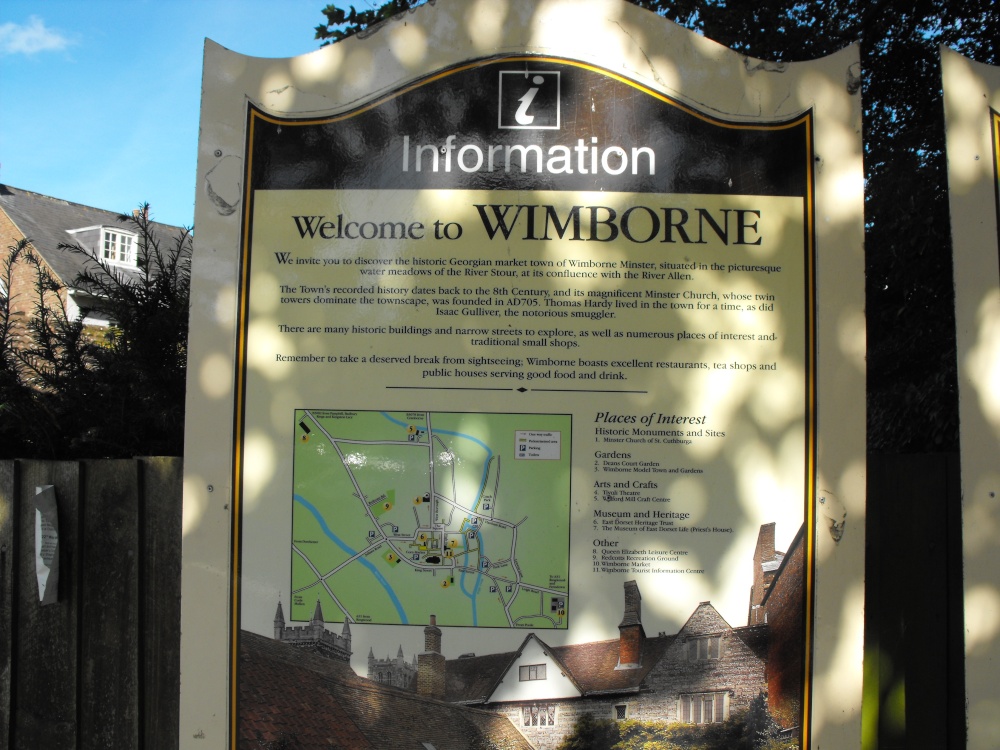 Wimborne Minster interpretive sign