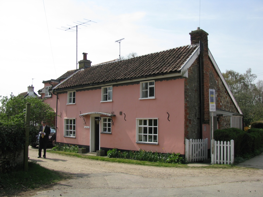 Pink houses opposite the Church