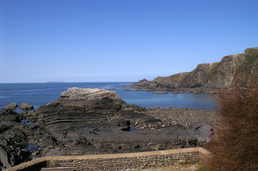 The bent and twisted rocks.