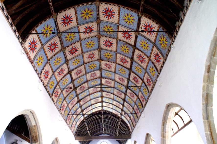 The painted ceiling.