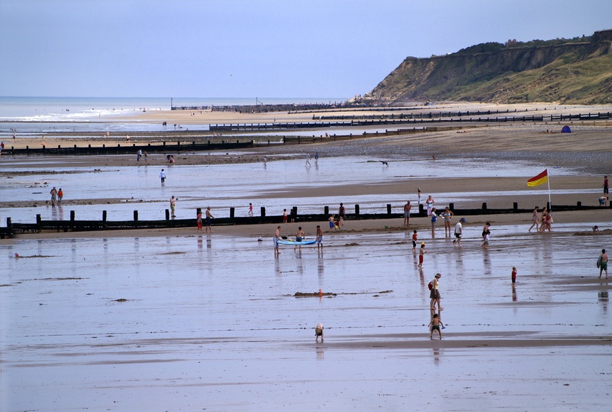Photograph of The tides out.
