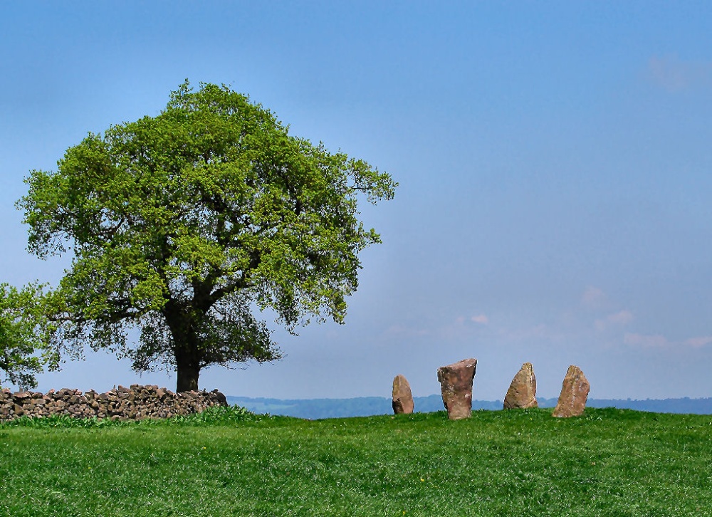 Nine Stones Close Stone Circle, also known as the Grey Ladies photo by Kevin Tebbutt