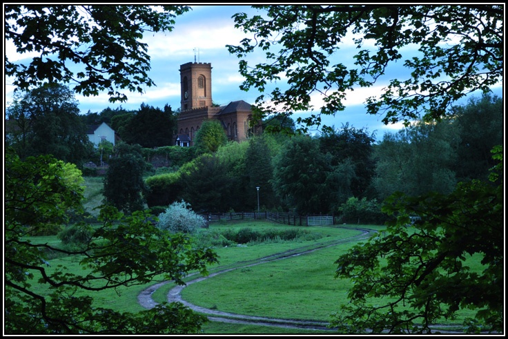 Photograph of Wolverley Church at dusk
