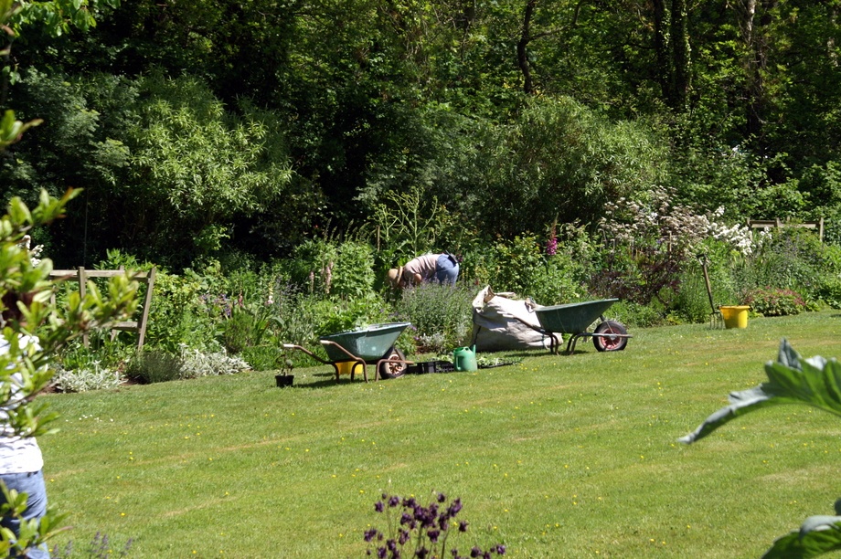 Working in one of the gardens. photo by Peter Evans